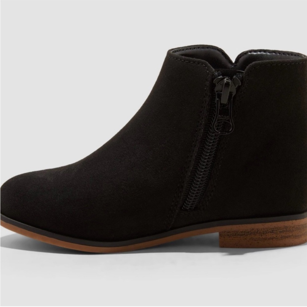 Cat & Jack Black Suede Penelope Zipper Boots